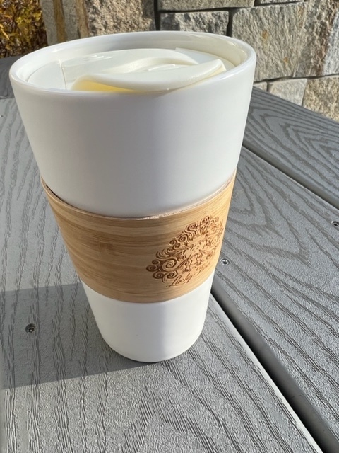 16 oz Ceramic and Bamboo Sleeve Tumbler