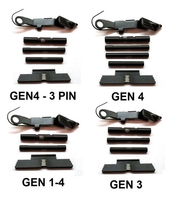 Black Extended Control Kits For Glock GEN 1-4 (Price Varies Per Kit)