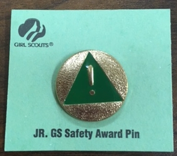 Old JR GS Safety Award Pin - RETIRED Girl Scout Junior Award