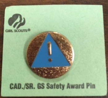 Old CAD/SR GS Safety Award Pin - RETIRED Girl Scout Cadette and Senior Award