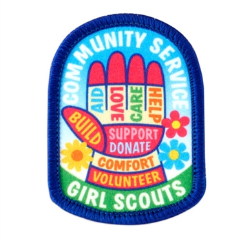 Community Service Hand (words) Fun Patch