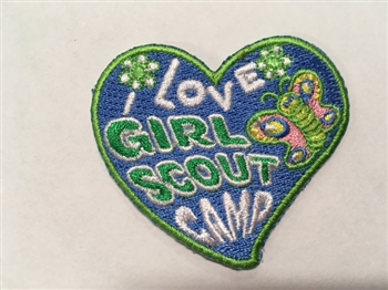I Love Girl Scout Camp Iron-On Fun Patch
