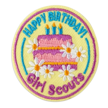 Happy Birthday Fun Patch (Pink Cake on Yellow)