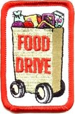 Food Drive Red Grocery Bag  Fun Patch