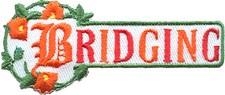 Girl Scout Bridging Sew-on Patch (Orange Flowers)