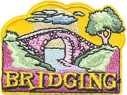 Girl Scout Bridging Sew-on Patch - Bridge on Yellow