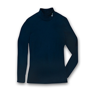 Mock Neck Long-Sleeve Shirt - Navy