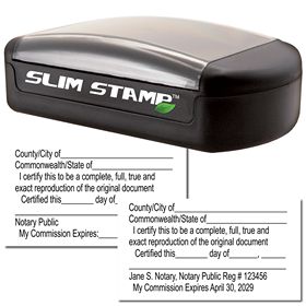 Slim Pre-Inked Certified Copy Stamp