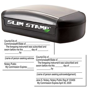 Slim Pre-Inked Jurat Notary Stamp