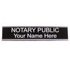 Black Engraved Name Sign with Silver Holder