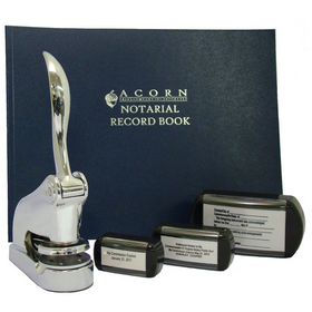 Chrome Deluxe Notary Package with Slim Stamps