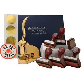 Supreme Gold Gift Notary Seal Package with Hand Stamps