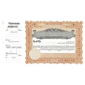 Goes 132 Corporate Stock Certificate Form