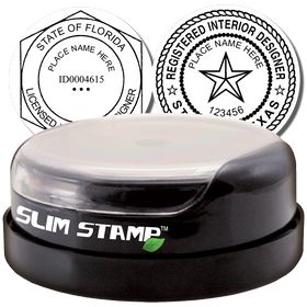 Interior Designer Slim Pre Inked Rubber Stamp of Seal