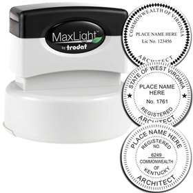 Architect MaxLight Pre Inked Rubber Stamp of Seal