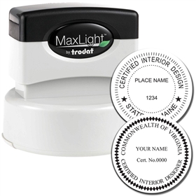 Interior Designer MaxLight Pre Inked Rubber Stamp of Seal