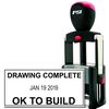 Self Inking Drawing Complete Date Stamp