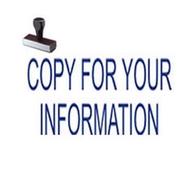 Copy For Your Information Rubber Stamp