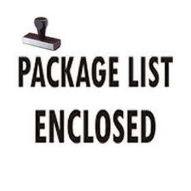 Package List Enclosed Shipping Rubber Stamp