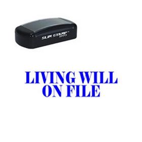 Slim Pre-Inked Living Will On File Stamp