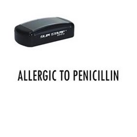 Slim Pre-Inked Allergic To Penicillin Stamp