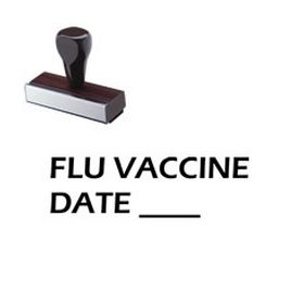 Flu Vaccine Date Rubber Stamp