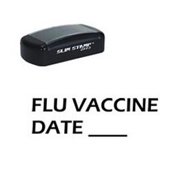 Slim Pre-Inked Flu Vaccine Date Stamp