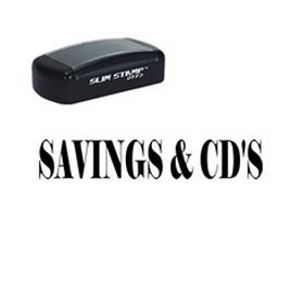 Slim Pre-Inked Savings & CDs Stamp