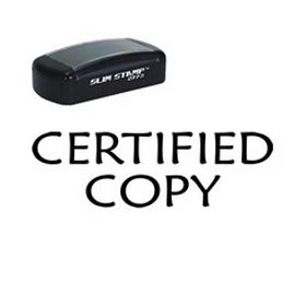 Slim Pre-Inked Certified Copy Stamp