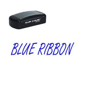 Slim Pre-Inked Blue Ribbon Teacher Stamp