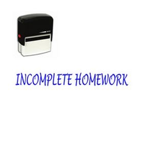 Self-Inking Incomplete Homework Stamp