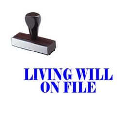 Living Will On File Rubber Stamp