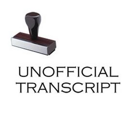 Unofficial Transcript Rubber Stamp