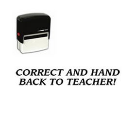 Self-Inking Correct And Hand Back To Teacher Stamp