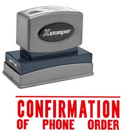 Comfirmation Of Phone Order Xstamper Stock Stamp