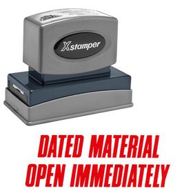 Dated Material Open Immediately Xstamper Stock Stamp