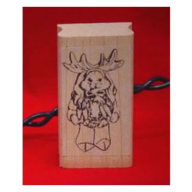 Bunny Reindeer Christmas Rubber Stamp