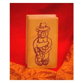 Boy Bear Pilgrim Art Rubber Stamp