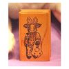Cow in Costume with Basket Art Rubber Stamp