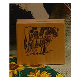 Cow with Calf Art Rubber Stamp