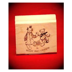 Beary Best Friends Art Rubber Stamp