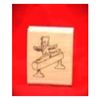 Bear on Exercise Equipment Art Rubber Stamp