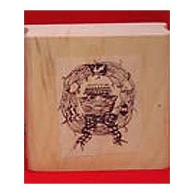 Large Ark in Wreath Art Rubber Stamp