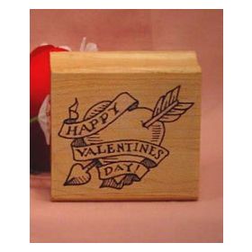 Heart with Arrow Art Rubber Stamp