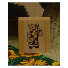 Pig Playing Banjo Art Rubber Stamp