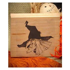 Head of Witch Art Rubber Stamp