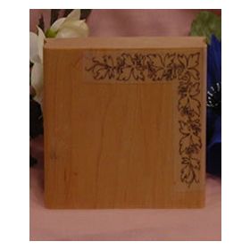 Open Leaf Corner Pattern Art Rubber Stamp