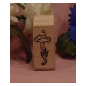 1 Flower with Stem Art Rubber Stamp