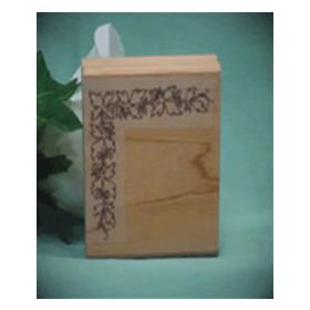 Left Single Flower Border Art Rubber Stamp