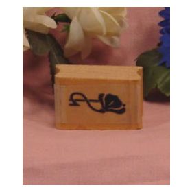 Right Single Flower Border Art Rubber Stamp